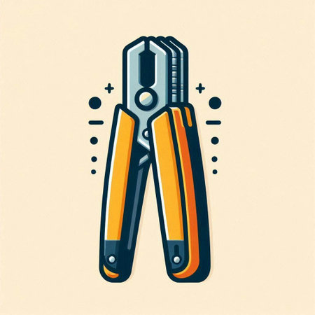 Illustration of pliers in flat design style. Vector icon.のイラスト素材