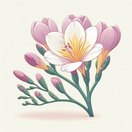 Bouquet of crocuses in vintage style. Vector illustration.のイラスト素材