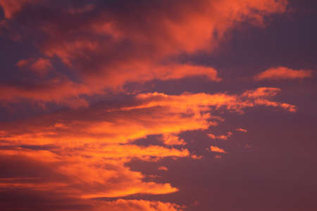 Sky with clouds at the sunset in Ireland の写真素材
