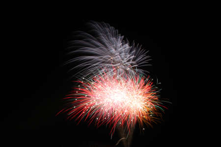 Fireworks during a religious festivity in the south of Italyの写真素材