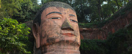 Head of Leshan Giant Buddha. It is the largest stone Buddha in the world and it is by far the tallest pre-modern statue in the world. Leshan Giant Buddha Scenic Area has been listed as a UNESCO World Heritage Site since 1996.
のeditorial素材