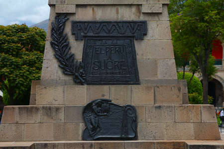 Monument honouring General Sucre, in Ayacucho, Perのeditorial素材
