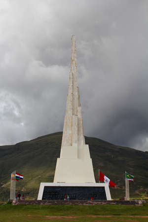 Obelisk standing 44 meters tall, celebrating the victorious battle of Ayacucho of 1824, where Peru gained its independence from Spainのeditorial素材