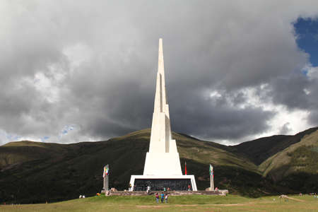 Obelisk standing 44 meters tall, celebrating the victorious battle of Ayacucho of 1824, where Peru gained its independence from Spainのeditorial素材