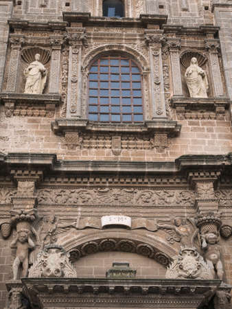Façade of old characteristic romanic church in Nardo, Italyの写真素材