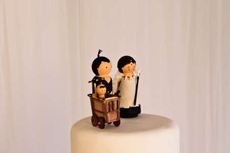 Japanese style and exotic wedding cake shot indoorsの写真素材