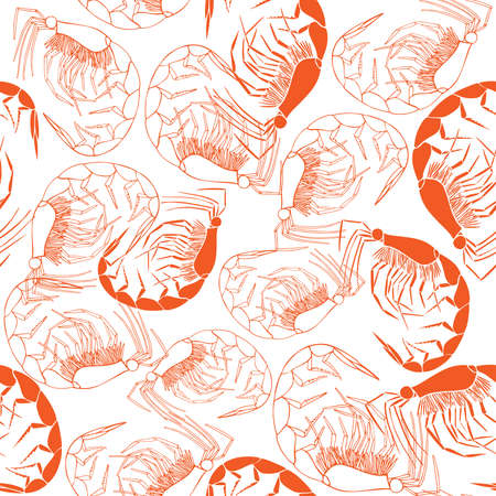 Shrimp seamless backgroundのイラスト素材
