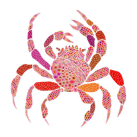 Vector illustration of crab on white backgrounjdのイラスト素材
