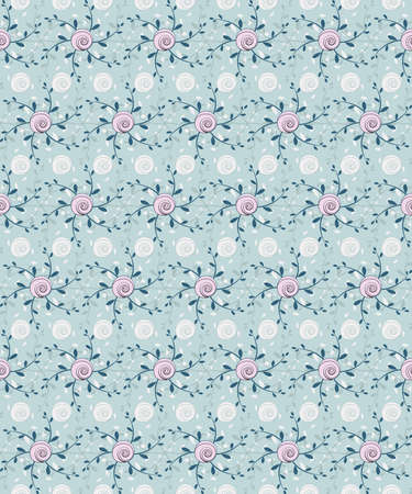 Seamless background with pink roses in british styleのイラスト素材