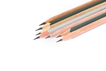 plain wooden pencils, on white background