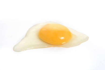 raw chicken eggs, on white backgroundの写真素材