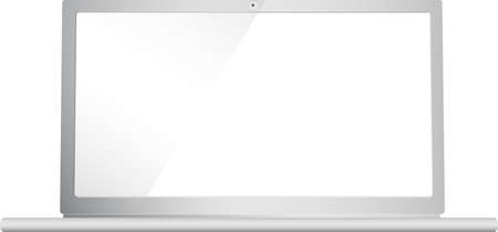 Silver notebook, with blank screen, isolated on whiteのイラスト素材