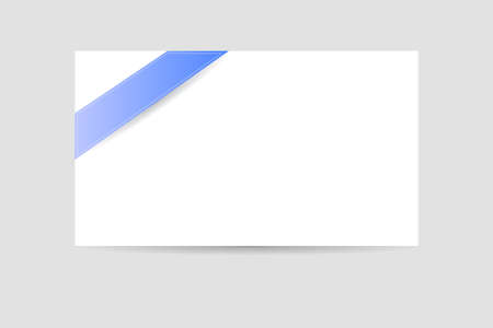 blank greeting card and blue ribbonのイラスト素材