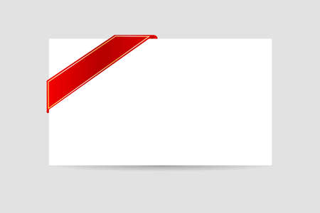 blank greeting card and golden red ribbonのイラスト素材