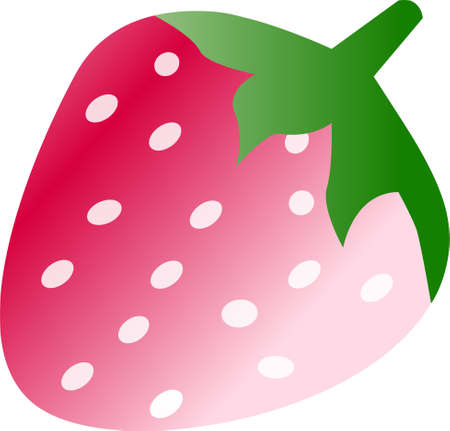 Cartoon strawberry, isolated on white backgroundのイラスト素材