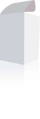 White box with reflection, on white backgroundのイラスト素材