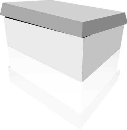 White box with reflection, on white backgroundのイラスト素材