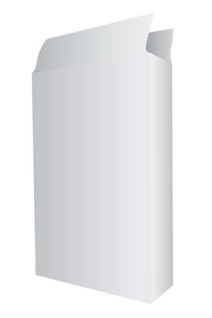 White box without reflection and shadow, on white backgroundのイラスト素材