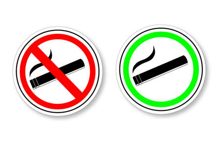 sign - No Smoking and Smoking Areaのイラスト素材