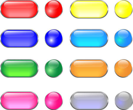 Glossy Round and Oval Buttonのイラスト素材