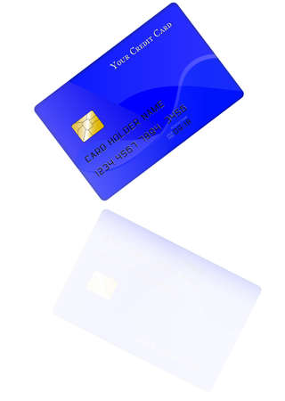 credit card, with reflection, diagonal positionのイラスト素材