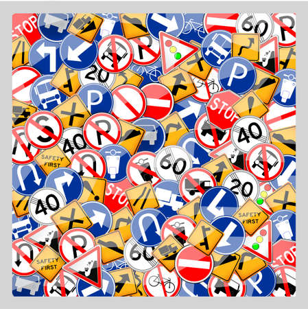 Stack of Traffic Signのイラスト素材