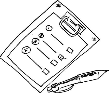hand draw sketch, Blank Note and Pen のイラスト素材