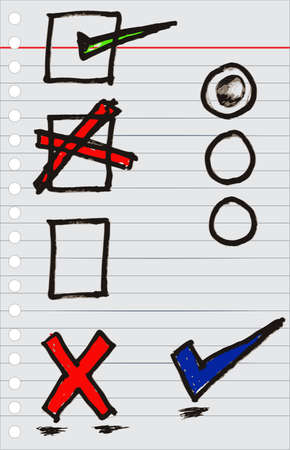 doodle style, Check Listのイラスト素材