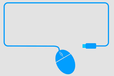 Background, Computer Mouse and Cableのイラスト素材