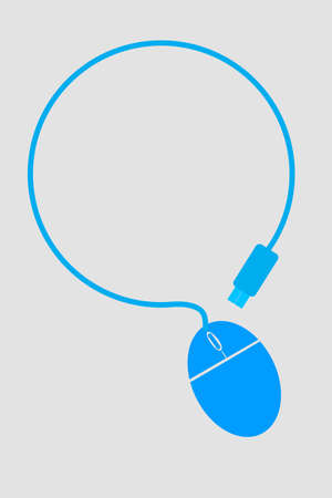 Computer and Circular Cableのイラスト素材