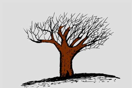 hand draw sketch, dead treeのイラスト素材