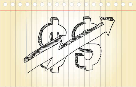 sketchy Accounting and Finance reportのイラスト素材