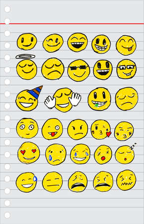 hand draw sketch, emoticonのイラスト素材