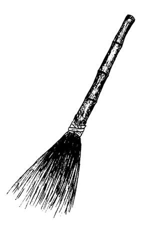 doodle broomのイラスト素材