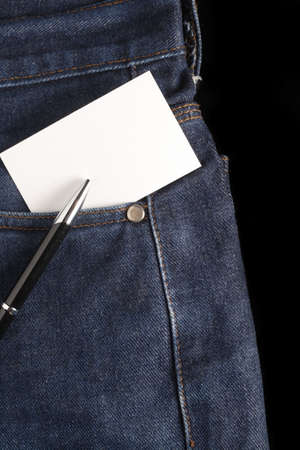 blank  card at jeansの写真素材
