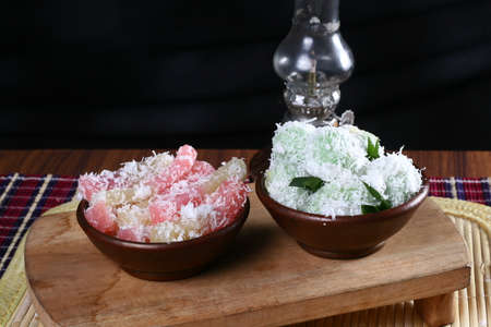 Klepon and getuk, indonesia traditional food