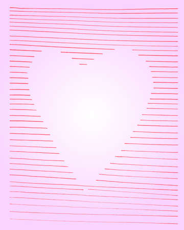 pink heart in white gradual background greeting cardのイラスト素材