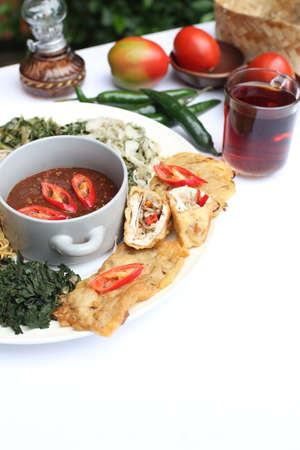 Pecel, indonesia traditional salad dishの写真素材
