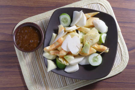 Rujak, Traditional fruit salad dishの写真素材