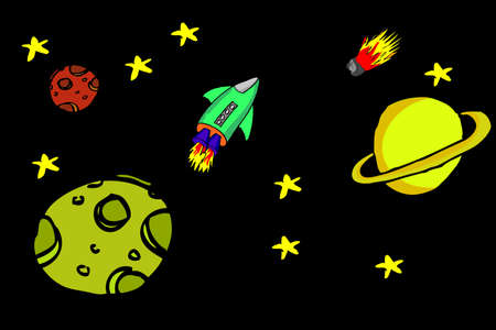 doodle outer spaceの写真素材