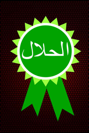 Sign, Halal isolated on red hexagon backgroundのイラスト素材