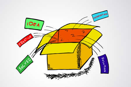 Think out of the Boxのイラスト素材