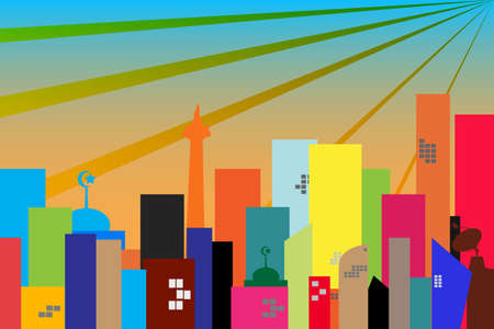 Town Silhouetteのイラスト素材