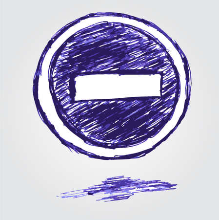 doodle Traffic Sign - No Entry のイラスト素材