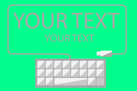 Background, Keyboard and Cableのイラスト素材