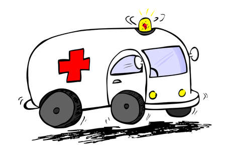Hand draw sketch, ambulanceの写真素材