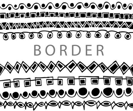 Hand draw sketch, seamless border lineの写真素材