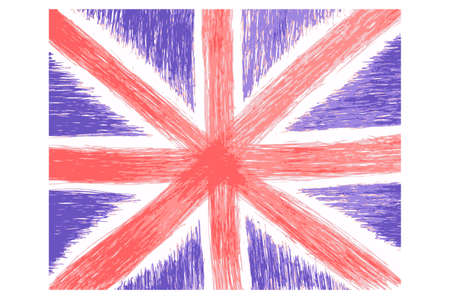 Hand Draw Sketch, English Flagの写真素材