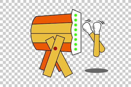 Bedug, indonesia traditional drum and stickのイラスト素材