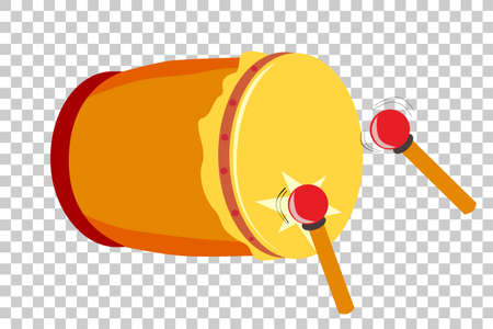 Bedug, indonesia traditional drum and stickのイラスト素材